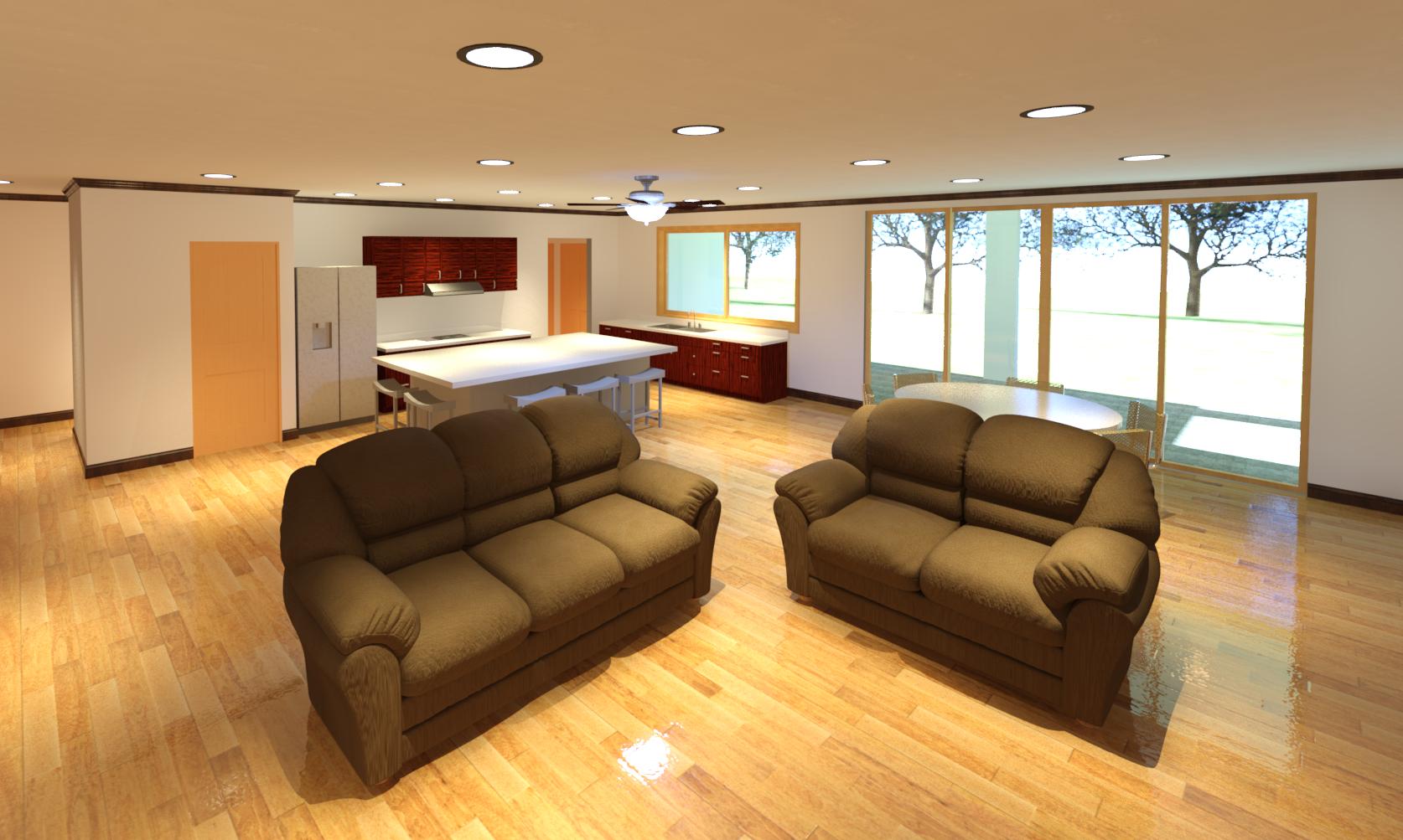 3d model of living room